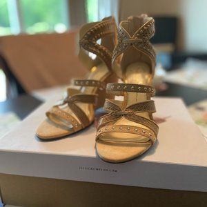 Never worn!! Jessica Simpson Strappy Wedge